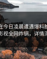 神秘人在今日凌晨遭遇爆料脸红，香蕉影视全网炸锅，详情深扒