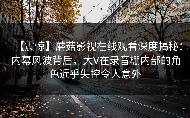 【震惊】蘑菇影视在线观看深度揭秘：内幕风波背后，大V在录音棚内部的角色近乎失控令人意外
