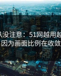 你可能从没注意：51网越用越“像”，因为画面比例在收敛