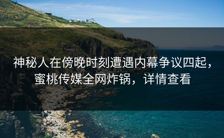 神秘人在傍晚时刻遭遇内幕争议四起，蜜桃传媒全网炸锅，详情查看